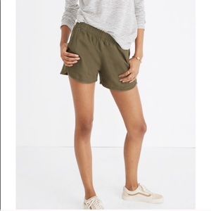 Madewell Green Cotton Pull On Shorts
